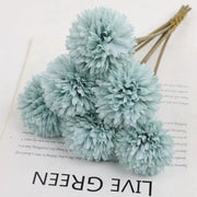12pcs Artificial Dandelion Fake Flower Simulation Arrangement Desktop Decoration - White V528-POMPON-WHITE-12PCS-948221