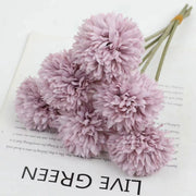 12pcs Artificial Dandelion Fake Flower Simulation Arrangement Desktop Decoration - White V528-POMPON-WHITE-12PCS-948221