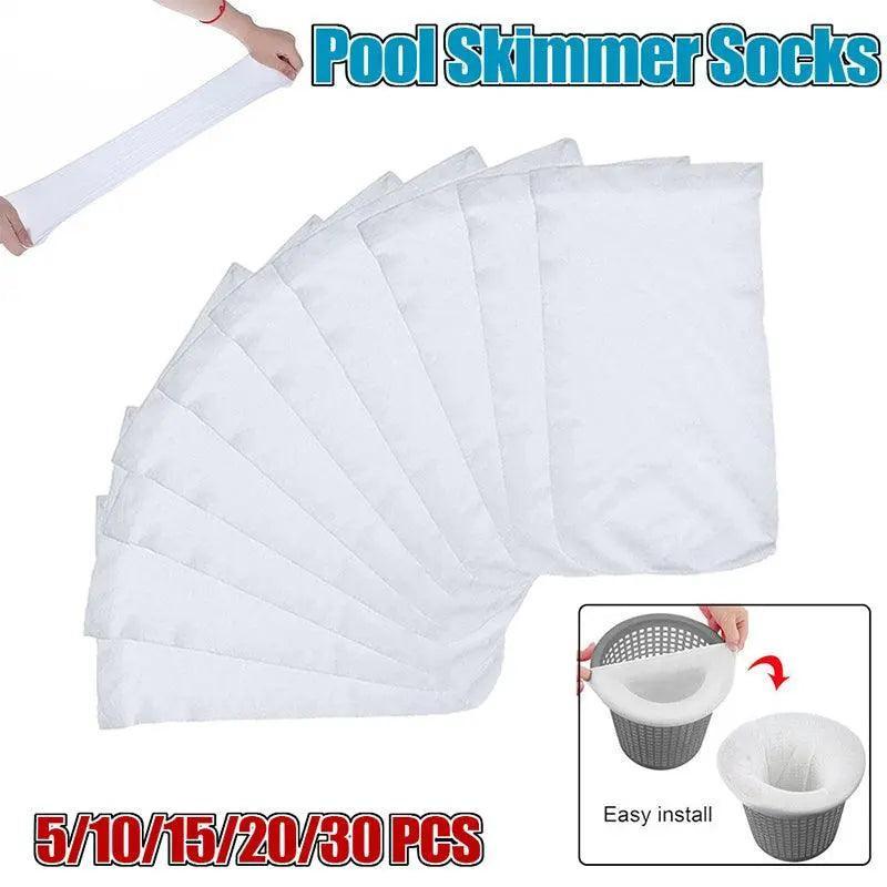 Pool Skimmer Socks for Filter Basket Debris Net Bags 5 to 30 Pieces - 5PCS V528-POOLSKIMMERSOCK-5PCS-645641