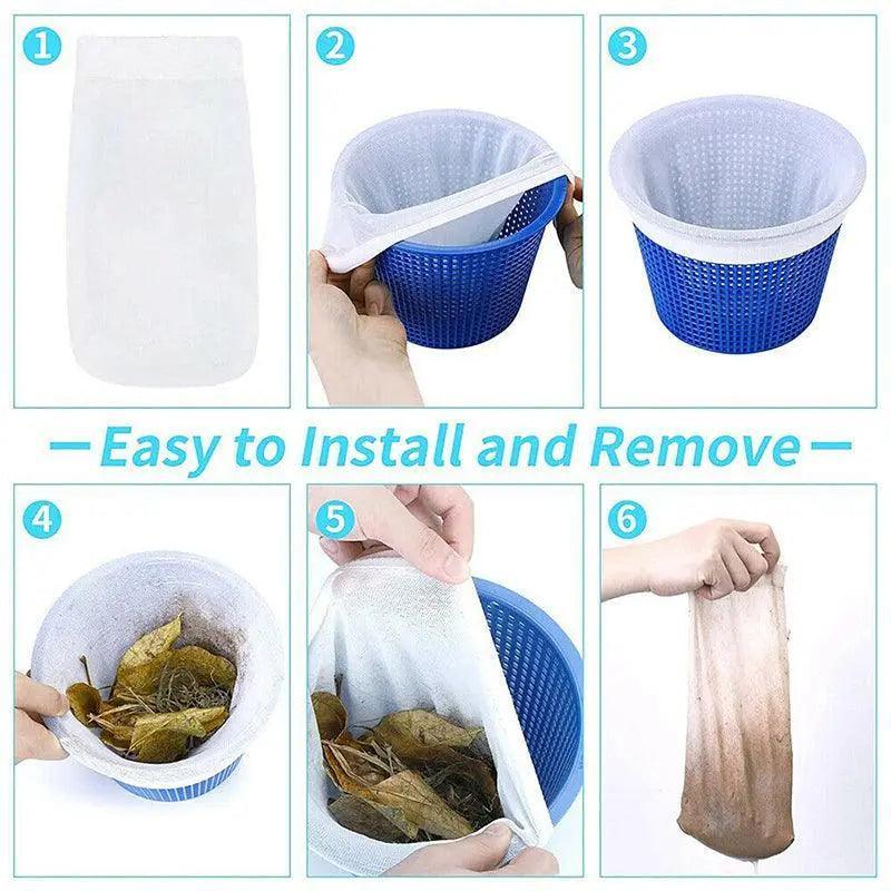 Pool Skimmer Socks for Filter Basket Debris Net Bags 5 to 30 Pieces - 5PCS V528-POOLSKIMMERSOCK-5PCS-645641