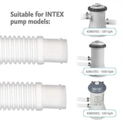 2 x Genuine Intex Hose Pipe for Above Ground Swimming Pool Pump Filter 32mm V528-POOLWATERPIPE-2PCS-187264