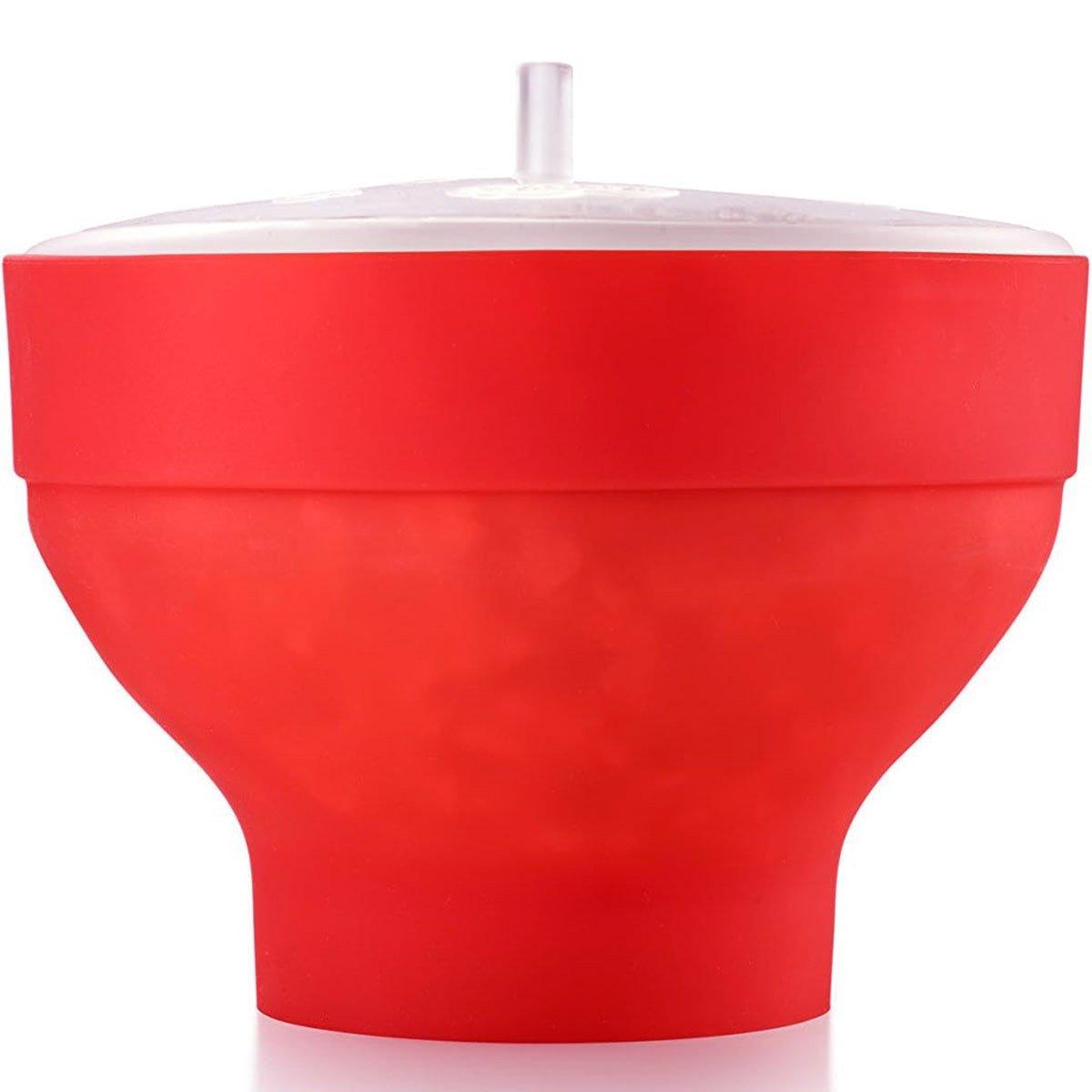 Foldable Silicone Microwave Popcorn Bucket High Temperature Resistant Bowl V528-POPCORN-BOWL-RED-805935