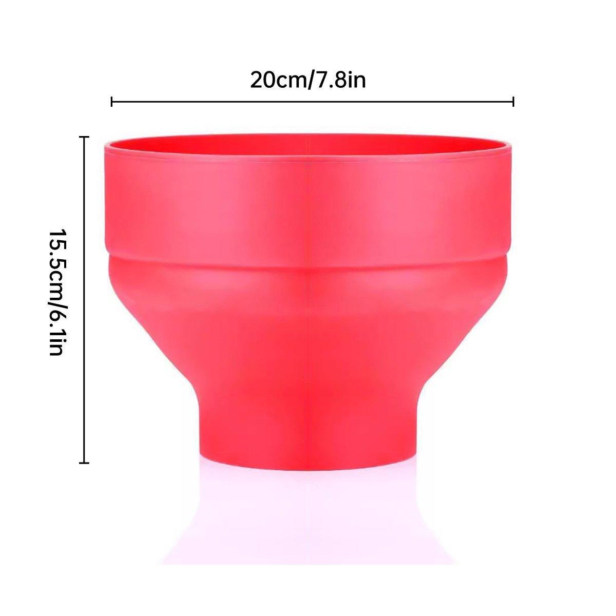 Foldable Silicone Microwave Popcorn Bucket High Temperature Resistant Bowl V528-POPCORN-BOWL-RED-805935