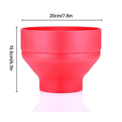 Foldable Silicone Microwave Popcorn Bucket High Temperature Resistant Bowl V528-POPCORN-BOWL-RED-805935