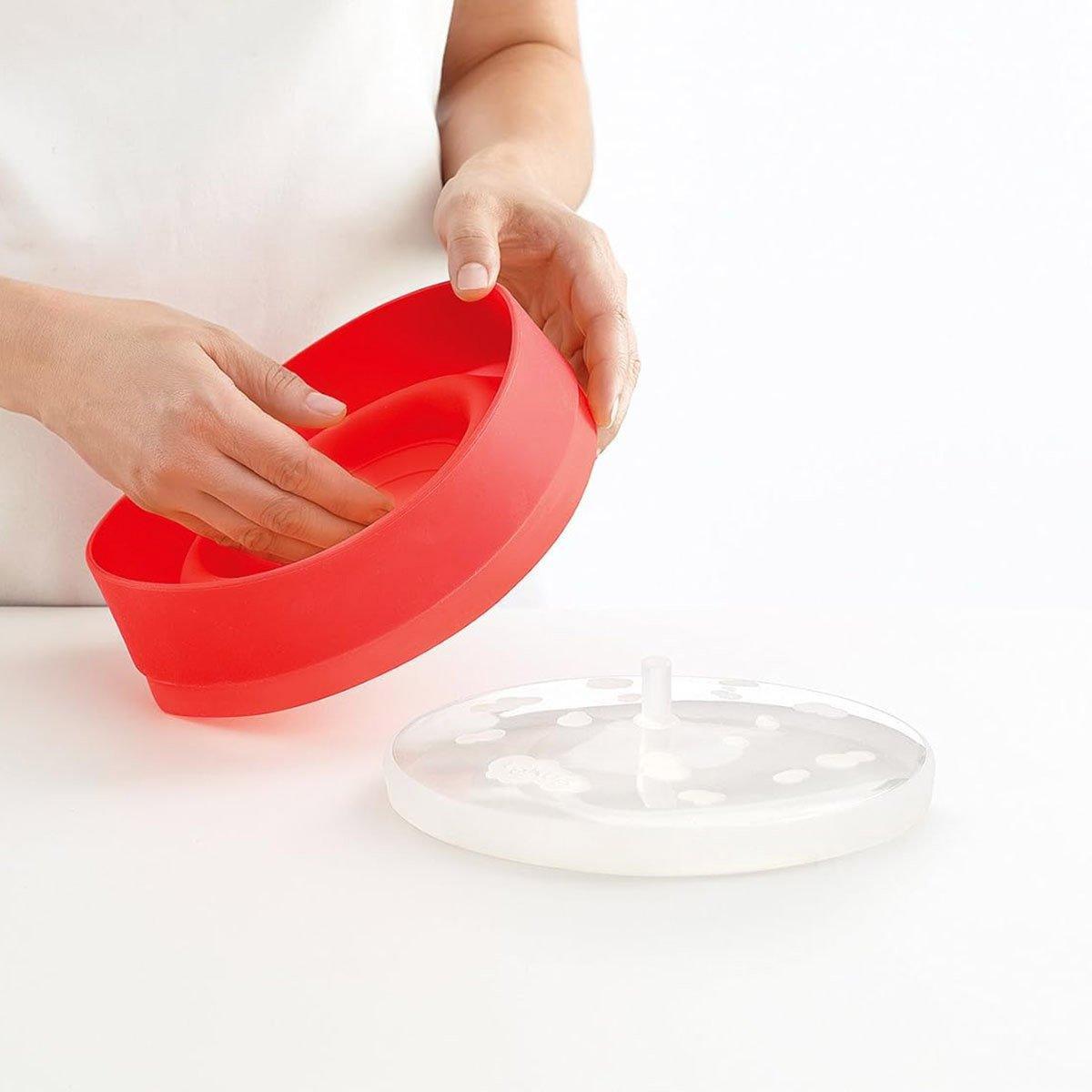 Foldable Silicone Microwave Popcorn Bucket High Temperature Resistant Bowl V528-POPCORN-BOWL-RED-805935