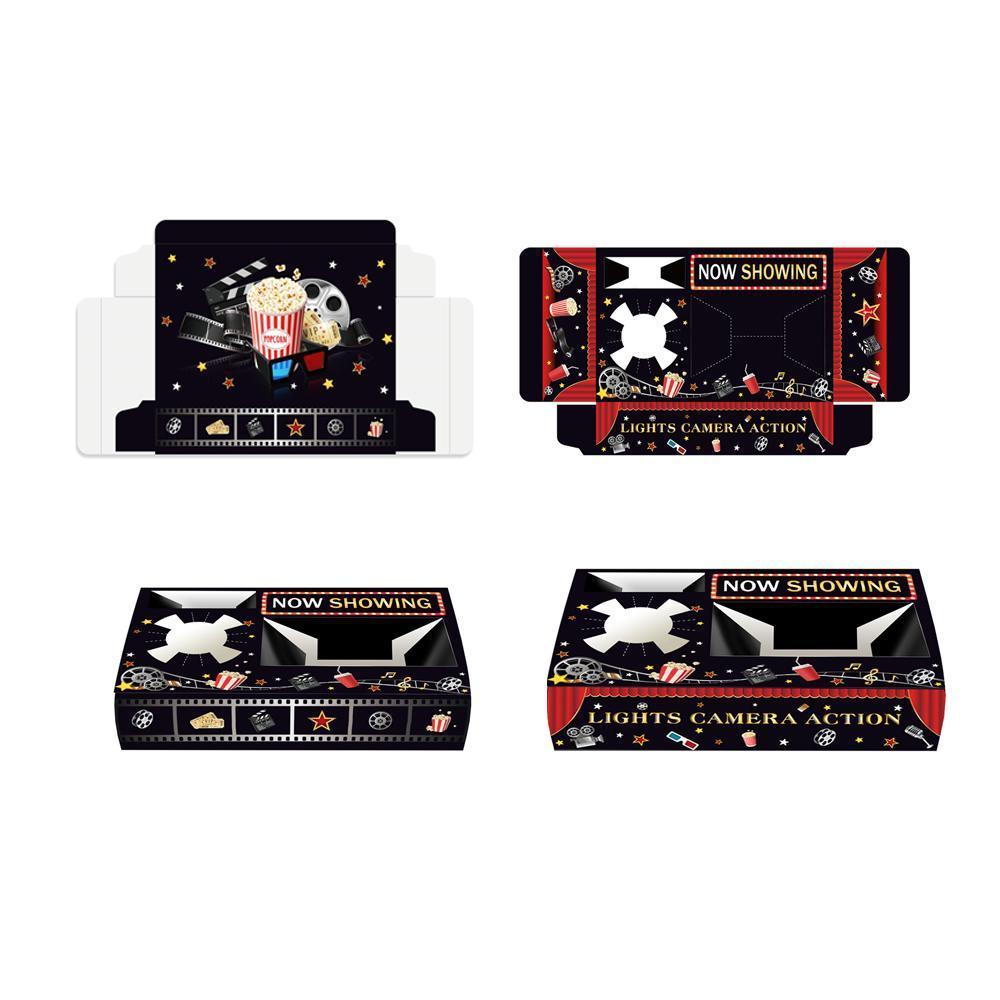 24 PCS Movie Night Snack Trays Popcorn Food Drink Holder Cinema Party Supplies - 24pcs-KY001 V528-POPCORN-CASE-24PCS-KY001-883716