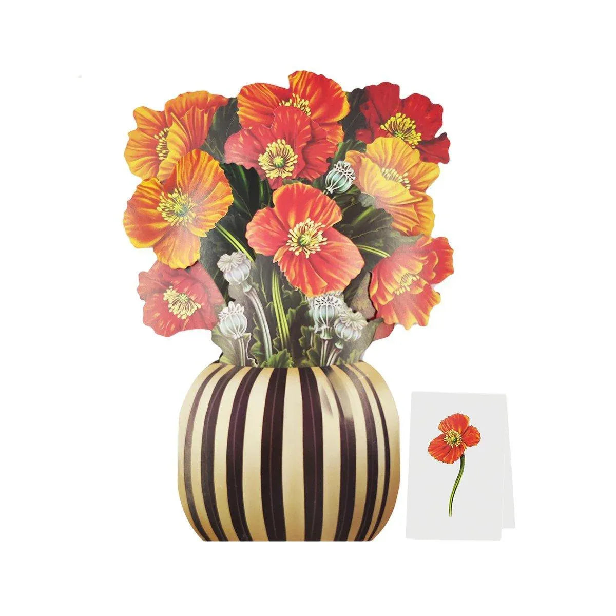 New Style 3D Pop Up Cards Paper Flower Bouquet Greeting Card for All Occasions - Poppy V528-POPPY-51283