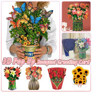 New Style 3D Pop Up Cards Paper Flower Bouquet Greeting Card for All Occasions - Poppy V528-POPPY-51283