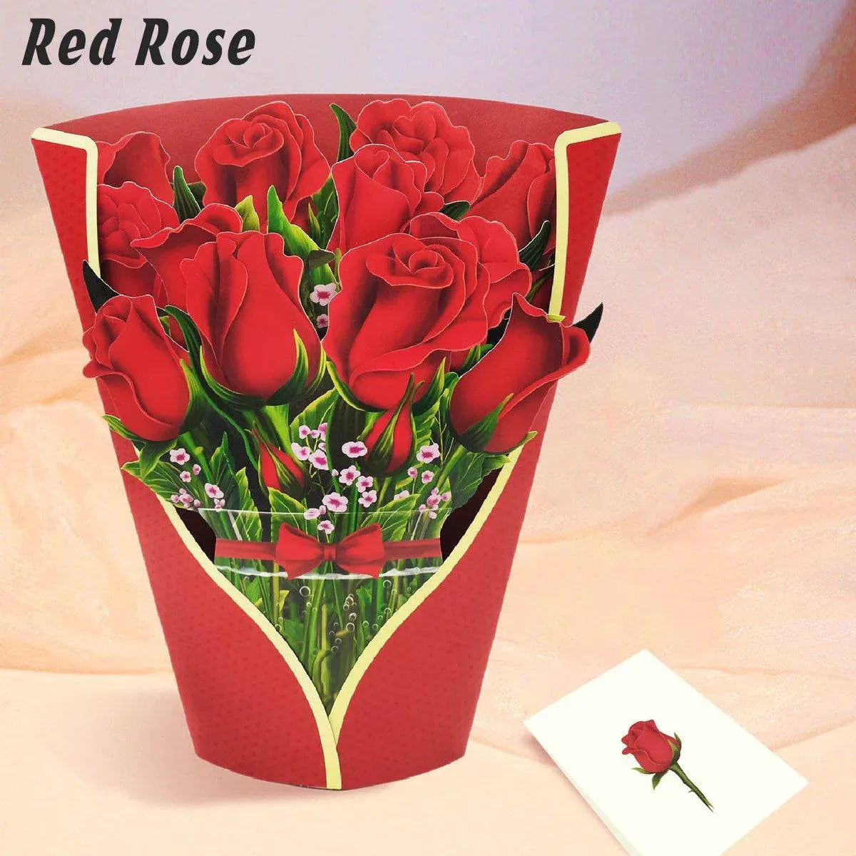 New Style 3D Pop Up Cards Paper Flower Bouquet Greeting Card for All Occasions - Poppy V528-POPPY-51283