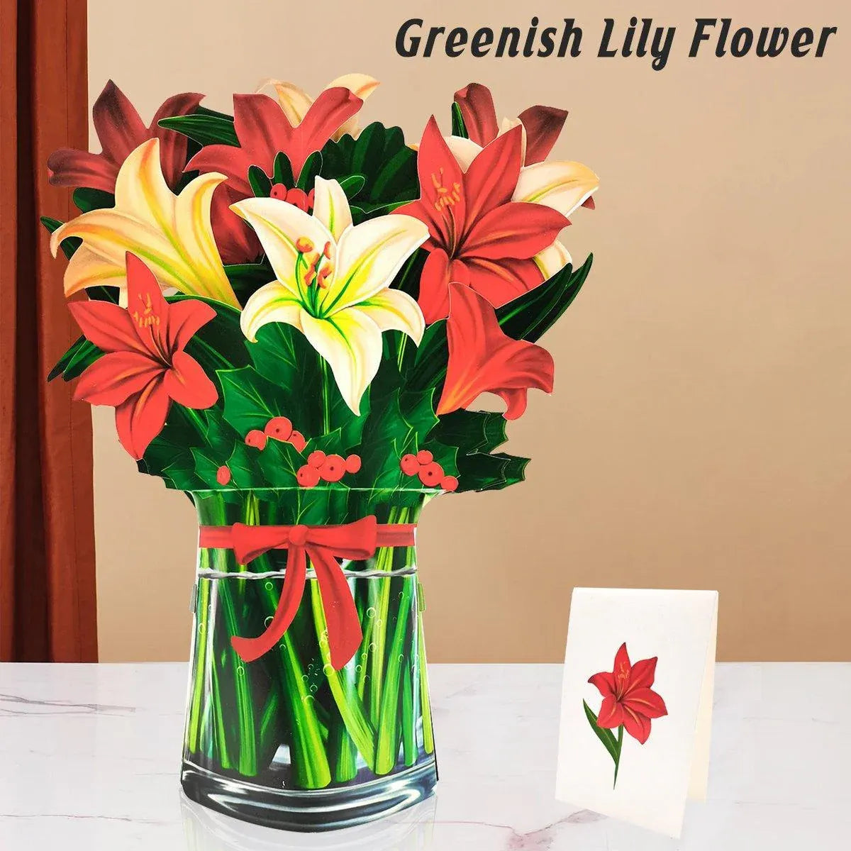 New Style 3D Pop Up Cards Paper Flower Bouquet Greeting Card for All Occasions - Poppy V528-POPPY-51283