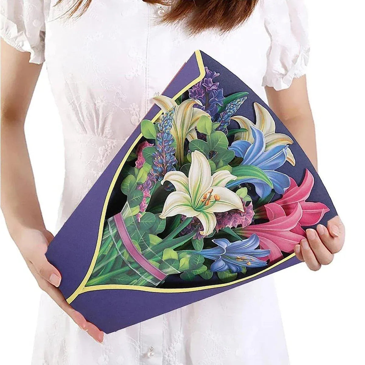 New Style 3D Pop Up Cards Paper Flower Bouquet Greeting Card for All Occasions - Poppy V528-POPPY-51283