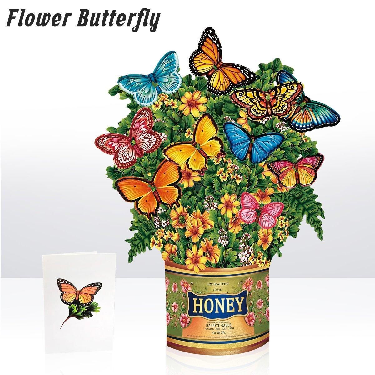 New Style 3D Pop Up Cards Paper Flower Bouquet Greeting Card for All Occasions - Poppy V528-POPPY-51283