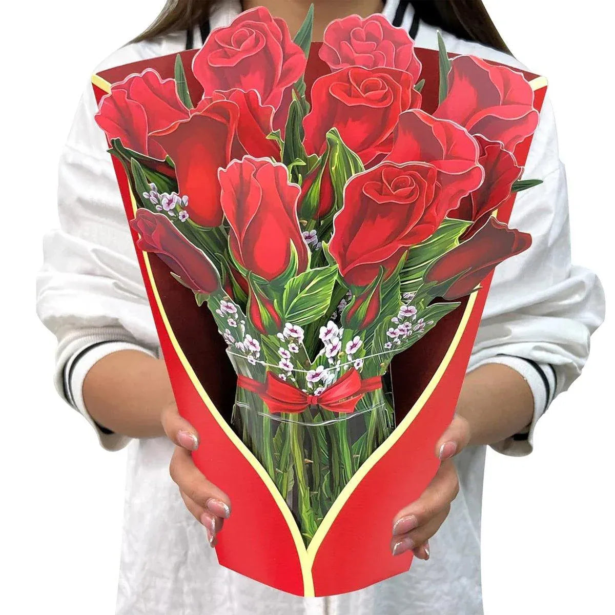 New Style 3D Pop Up Cards Paper Flower Bouquet Greeting Card for All Occasions - Poppy V528-POPPY-51283