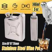 146ml Portable Outdoor Camping Oil Can Thick Stainless Steel Fuel Bottle Flask V528-PORTABLE-WINE-POT-388836