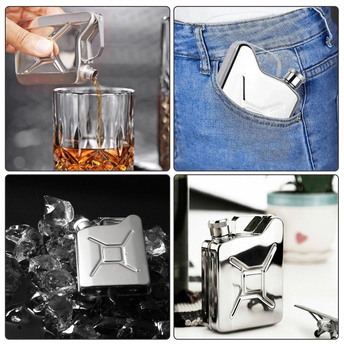 146ml Portable Outdoor Camping Oil Can Thick Stainless Steel Fuel Bottle Flask V528-PORTABLE-WINE-POT-388836
