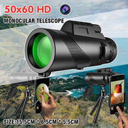 50x60 HD Monocular Telescope with Tripod and Phone Holder for Outdoor Travel V528-PORTABLETELESCOPE-720844