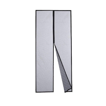 Striped Screen Door Curtain Mesh with Auto Close for Insect Protection and Ventilation - 100*210cm V528-PORTIERE-BLACK-100-210-579307