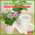 6pcs Self Watering Flowerpot Breathable Planter Indoor Outdoor Garden Basin V528-POT-6PCS-WHITE-544790