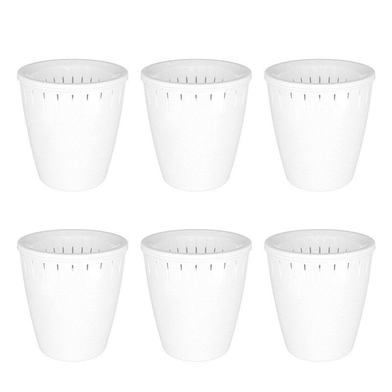 6pcs Self Watering Flowerpot Breathable Planter Indoor Outdoor Garden Basin V528-POT-6PCS-WHITE-544790