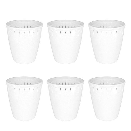 6pcs Self Watering Flowerpot Breathable Planter Indoor Outdoor Garden Basin V528-POT-6PCS-WHITE-544790