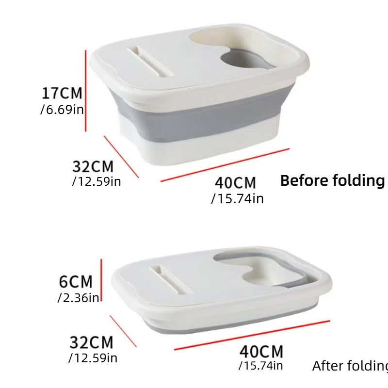 Foldable Foot Tub Portable Large Capacity Foot Basin for Home Bathroom Spa and Travel - Green V528-POT-GREEN-973976