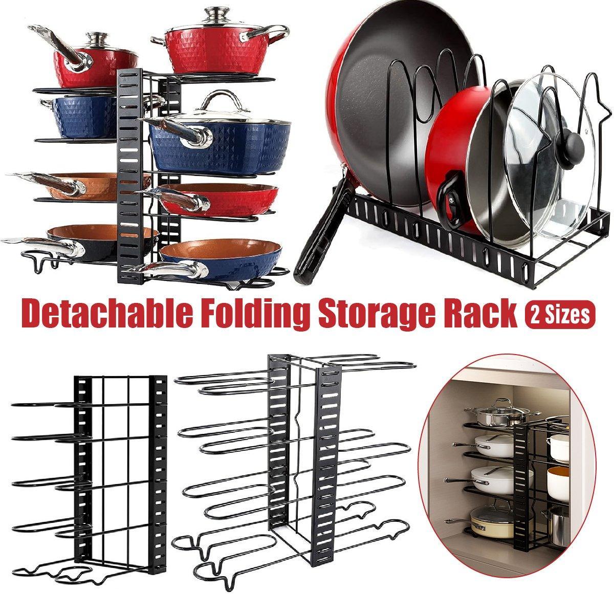 Multi-Layer Vertical Pot Lid Storage Rack Folding Kitchen Countertop Organizer - 8th-Floor V528-POT-HOLDER-8TH-FLOOR-593118