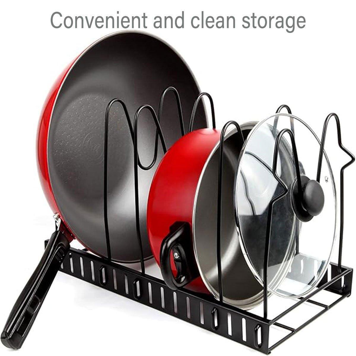 Multi-Layer Vertical Pot Lid Storage Rack Folding Kitchen Countertop Organizer - 8th-Floor V528-POT-HOLDER-8TH-FLOOR-593118