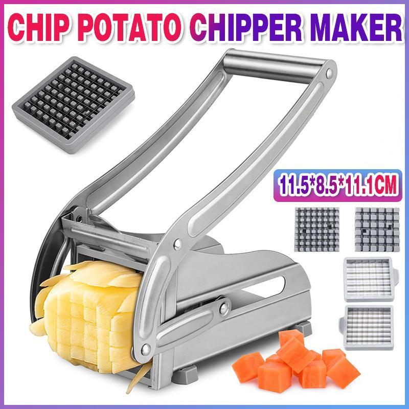 Chip Potato Chipper Maker French Fries Dicer Slicer Chopper Cutter and 2 Blades V528-POTATOCUTTER-484475