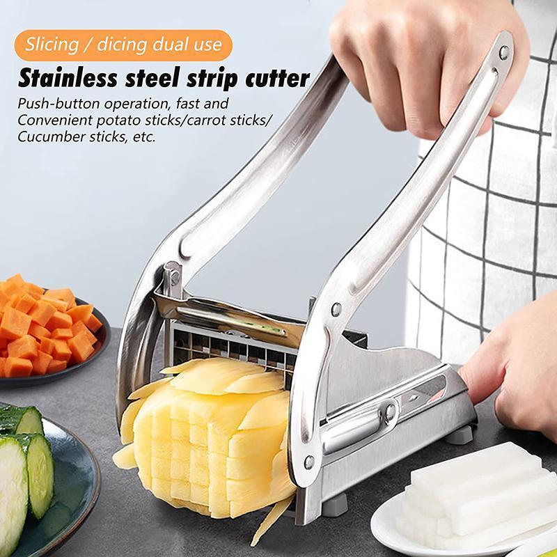Chip Potato Chipper Maker French Fries Dicer Slicer Chopper Cutter and 2 Blades V528-POTATOCUTTER-484475
