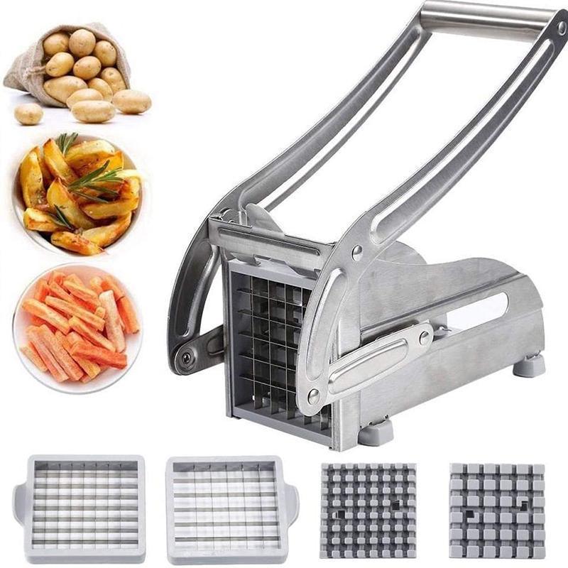 Chip Potato Chipper Maker French Fries Dicer Slicer Chopper Cutter and 2 Blades V528-POTATOCUTTER-484475