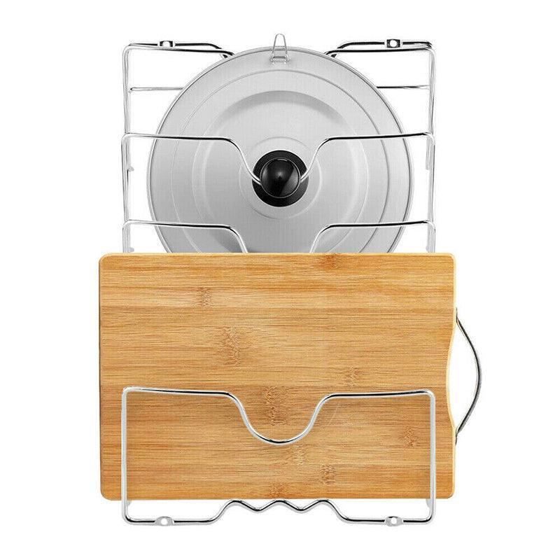 Pan Lid Holder Storage Rack Wall Mount Pot Cover Organizer Kitchen Accessories V528-POTLIDRACK-465512