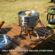2PCS 304 Stainless Steel Camping Pot and Pan Set With Folding Handles Outdoor V528-POTS-2PCS-718523