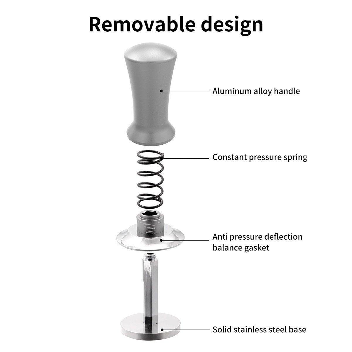Adjustable Coffee Tamper with Scale Constant Pressure Espresso Powder Press Tool - Black-51mm V528-POWDER-PRESS-BLACK--51-262001