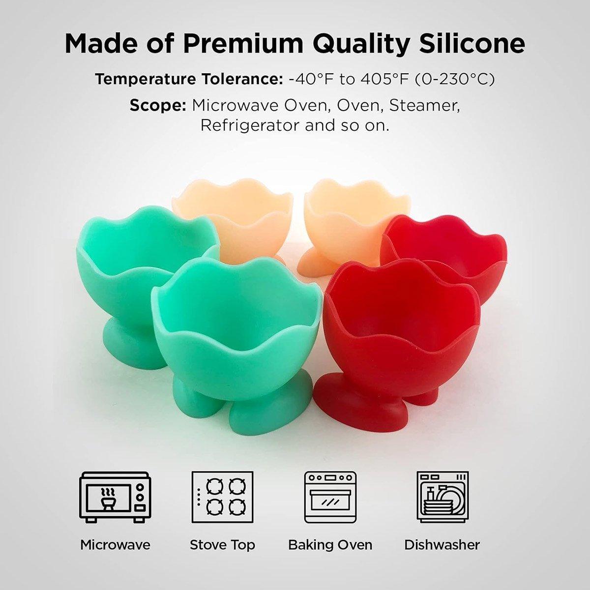 7PCS Breakfast Serving Cups Holders Set Boiled Egg Kitchen Silicone Egg Cup V528-POWDER-PUFF-7PCS-835474