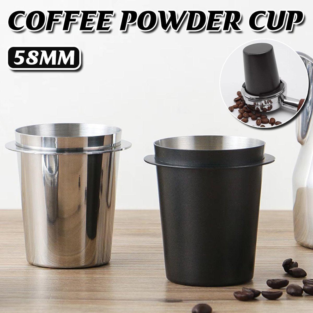 58mm Stainless Steel Coffee Catchers Coffee Maker Handle Accessories Durable Use - Black V528-POWDER-RECEIVING-CUP-BLACK-792508