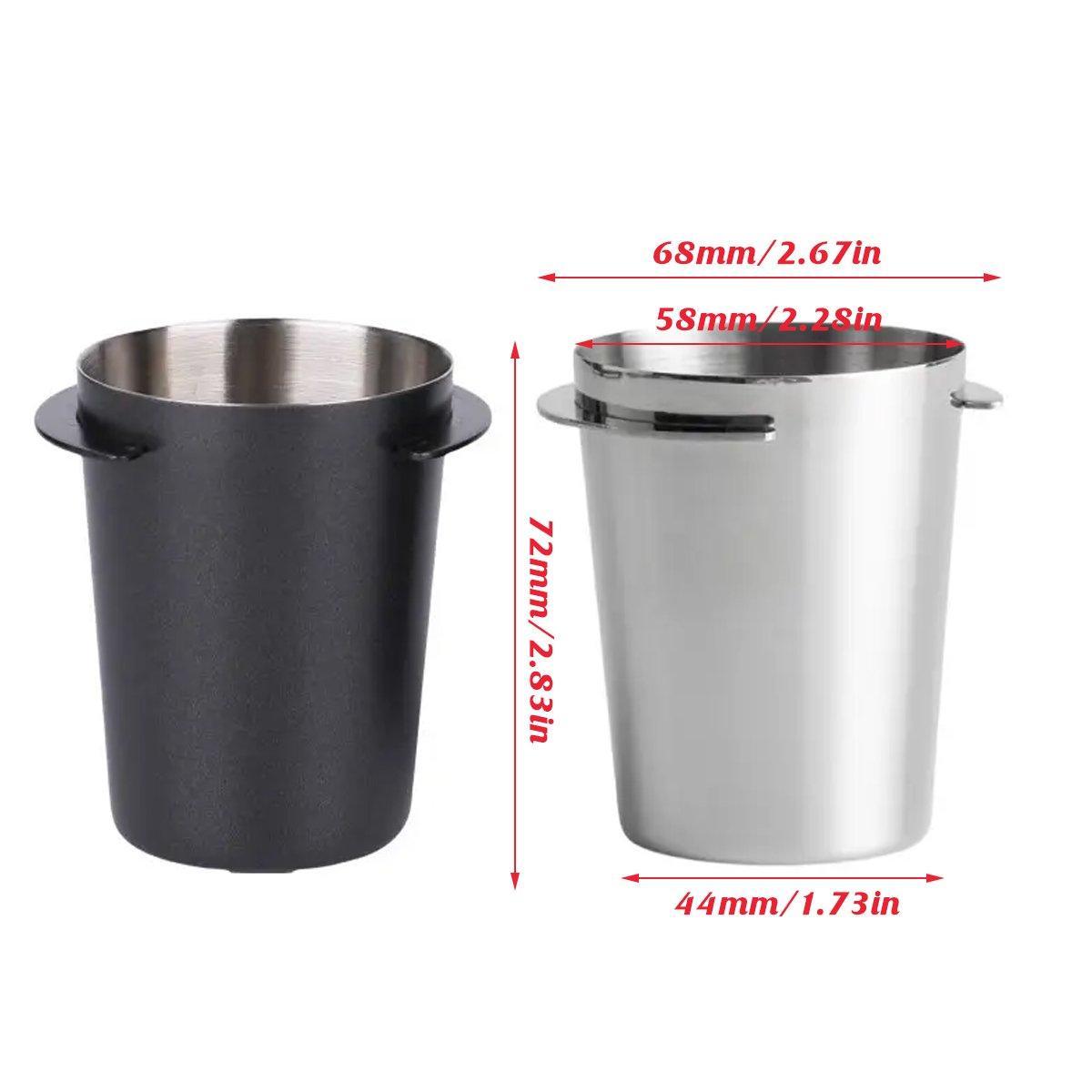58mm Stainless Steel Coffee Catchers Coffee Maker Handle Accessories Durable Use - Black V528-POWDER-RECEIVING-CUP-BLACK-792508