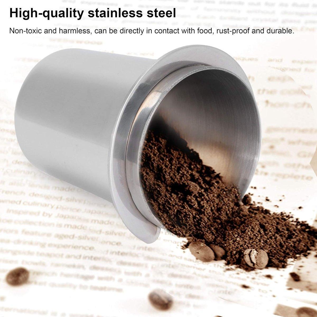 58mm Stainless Steel Coffee Catchers Coffee Maker Handle Accessories Durable Use - Black V528-POWDER-RECEIVING-CUP-BLACK-792508