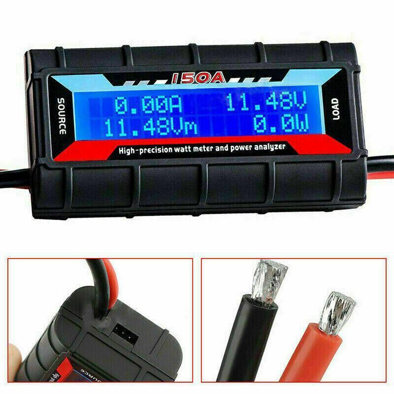 150A Digital LCD Amp Watt Meter Power Analyser Solar Caravan V528-POWERANALYSER-785761