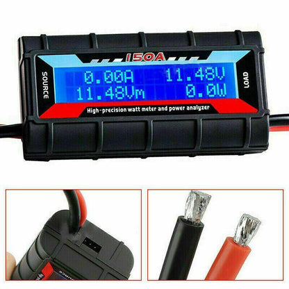150A Digital LCD Amp Watt Meter Power Analyser Solar Caravan V528-POWERANALYSER-785761