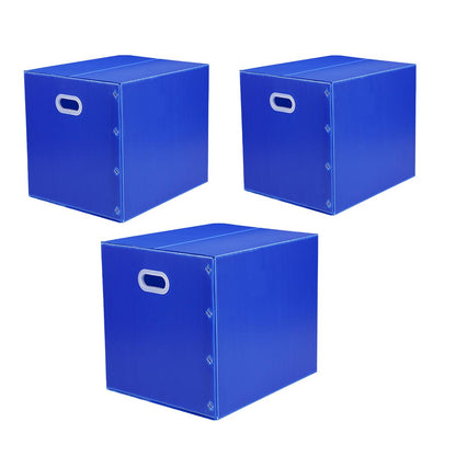 Large Capacity Waterproof Plastic Storage Box Foldable Moving Organizer Durable - 70x50x50cm V528-PP-BOX-BLUE-70-50-50-799087