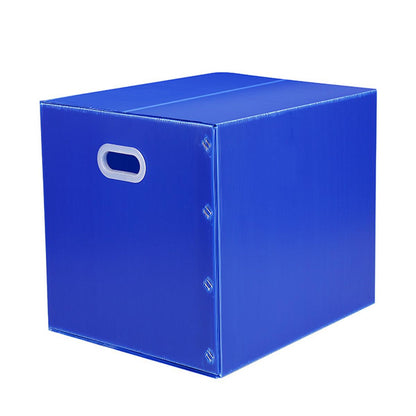 Large Capacity Waterproof Plastic Storage Box Foldable Moving Organizer Durable - 70x50x50cm V528-PP-BOX-BLUE-70-50-50-799087