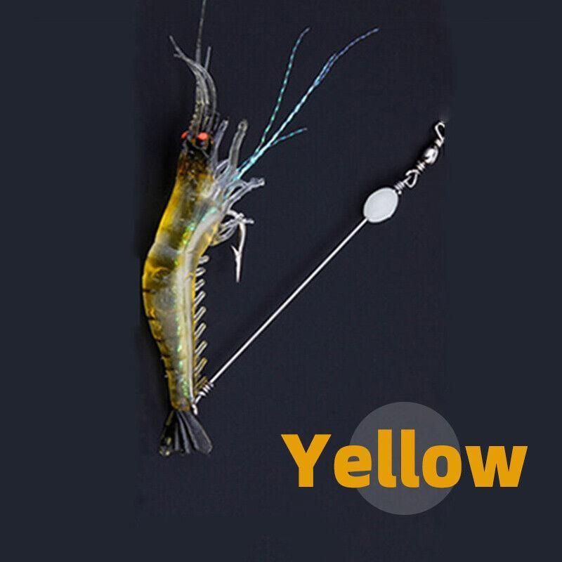 10 Pack Soft Shrimp Lures with Hooks for Bream Flathead Cod and Bass Fishing V528-PRAWNHOOK-10PCS-374363