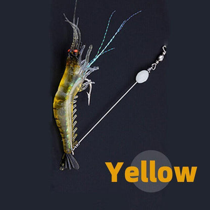 10 Pack Soft Shrimp Lures with Hooks for Bream Flathead Cod and Bass Fishing V528-PRAWNHOOK-10PCS-374363
