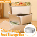 6pcs Stainless Steel Food Container Set Sealed Lid Fruit Vegetable Storage Box V528-PRESERVATION-BOX-6PCS-562291