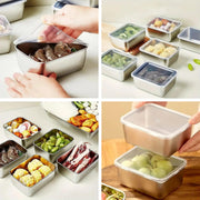6pcs Stainless Steel Food Container Set Sealed Lid Fruit Vegetable Storage Box V528-PRESERVATION-BOX-6PCS-562291