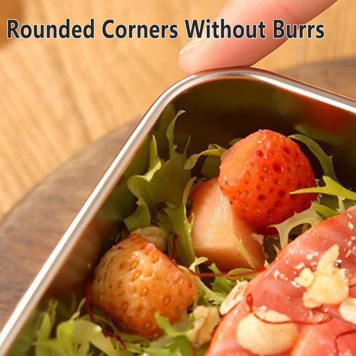6pcs Stainless Steel Food Container Set Sealed Lid Fruit Vegetable Storage Box V528-PRESERVATION-BOX-6PCS-562291