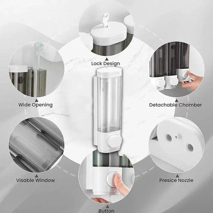 Wall Mounted Soap Dispenser Manual Press Shower Gel Bottle for Hand Sanitizer V528-PRESS-BOTTLE-846848
