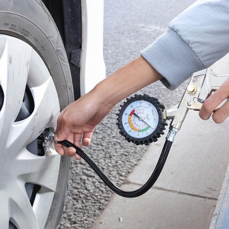 Air Tyre Inflator Pressure Meter Car Truck Tire Pump Hose Gauge Compressor Tools V528-PRESSUREMETER-602668