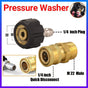 Pressure Washer Adapter 1/4inch Quick Connect Kit M22-14 Adapter V528-PRESSUREWASHER-533995