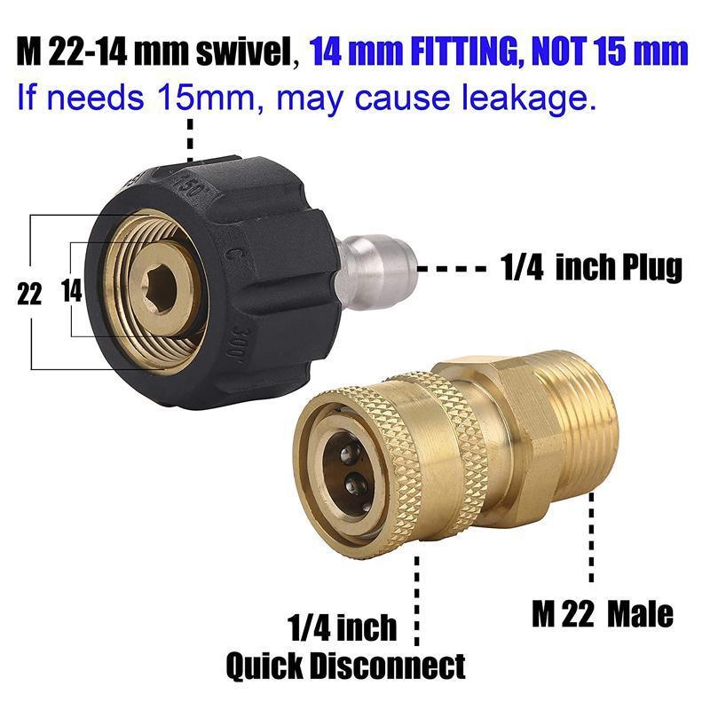 Pressure Washer Adapter 1/4inch Quick Connect Kit M22-14 Adapter V528-PRESSUREWASHER-533995